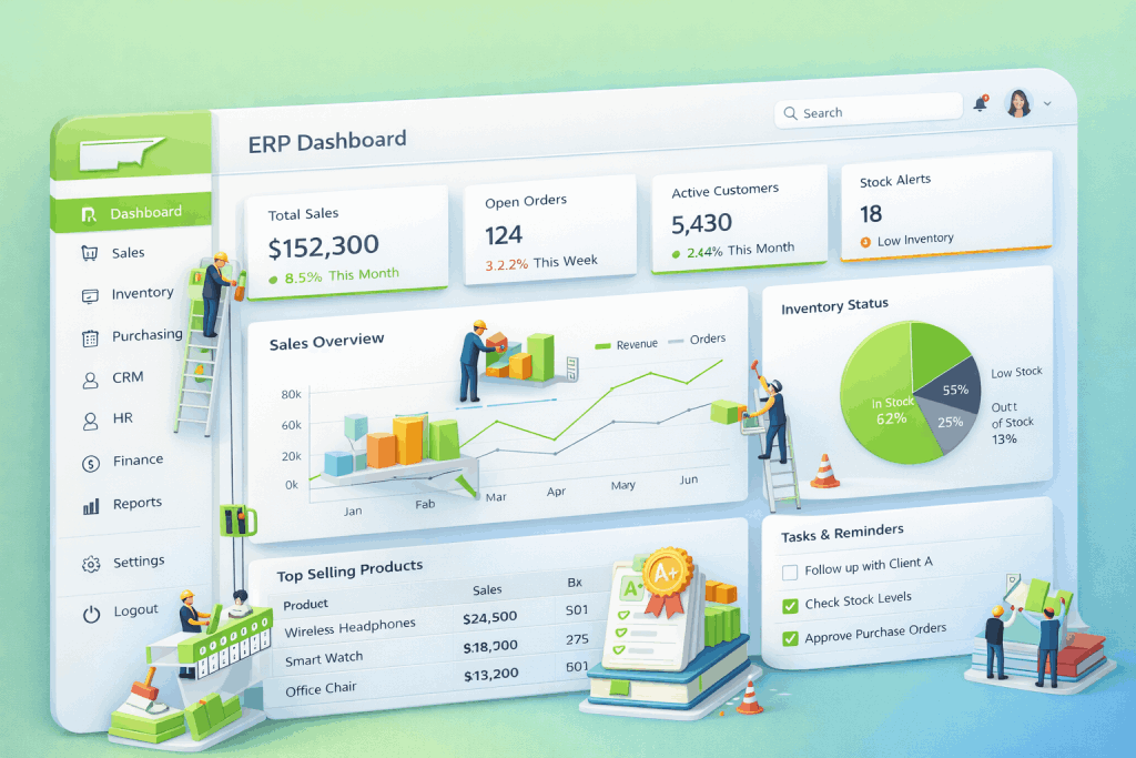 ERP System dashboard screenshot